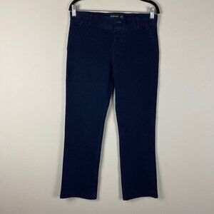 Betabrand Yoga Denim Straight Leg Classic Jeans W0626-IN Dark Wash Sz M Petite